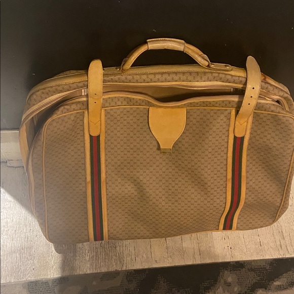 GUCCI Brown and Cream Luggage USED CONDITION CHECK PIC BEFORE PURCHASING - Picture 2 of 13